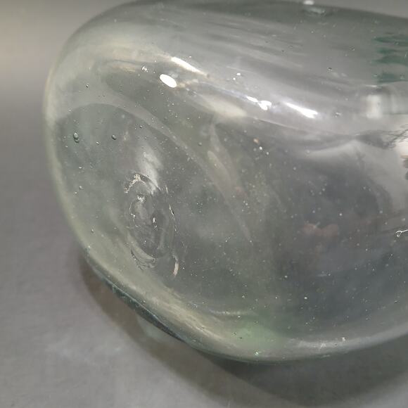 Vintage Hand Blown Art Glass Decanter Vase Pale Blue Tint 8" tall 5"w 3"d - Picture 5 of 9